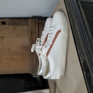 Madewell White Sneakers with Color Streak Detail